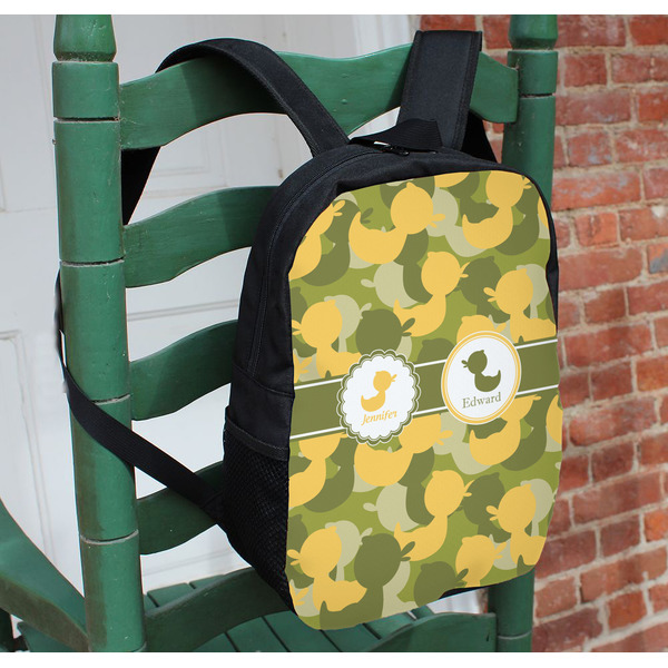 Rubber Duckie Camo Kids Backpack - In Context