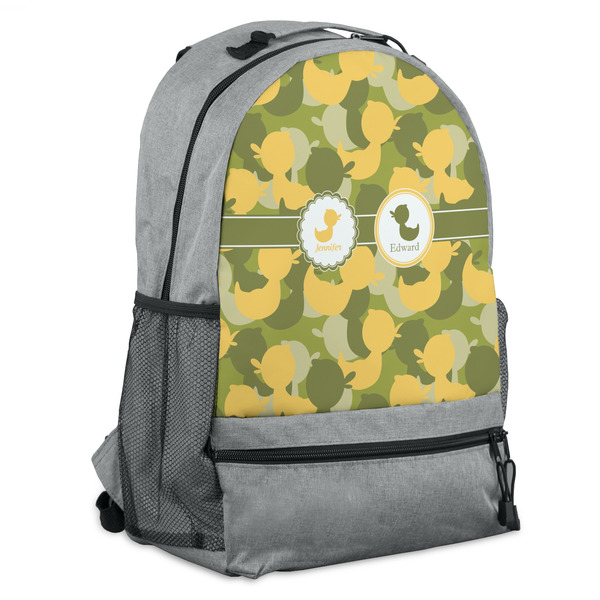 Custom Rubber Duckie Camo Backpack - Grey (Personalized)