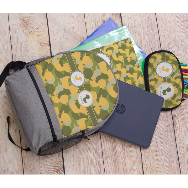 Rubber Duckie Camo Large Backpack - Gray - With Stuff