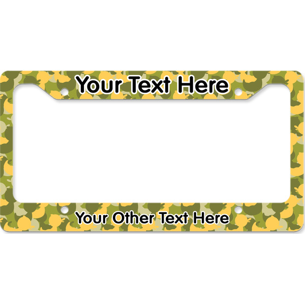Custom Rubber Duckie Camo License Plate Frame - Style B (Personalized)
