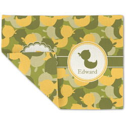 Rubber Duckie Camo Double-Sided Linen Placemat - Single w/ Multiple Names