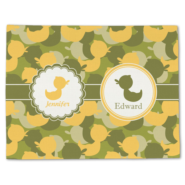 Custom Rubber Duckie Camo Single-Sided Linen Placemat - Single w/ Multiple Names