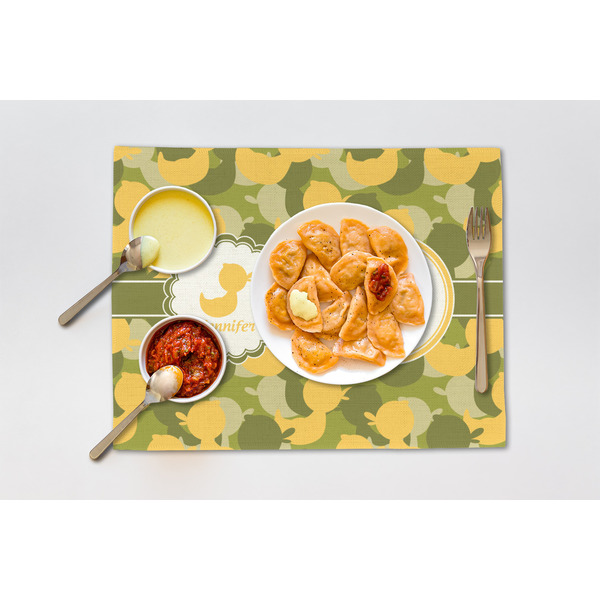 Rubber Duckie Camo Linen Placemat - Lifestyle (single)