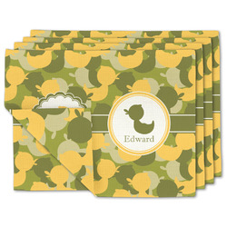 Rubber Duckie Camo Double-Sided Linen Placemat - Set of 4 w/ Multiple Names