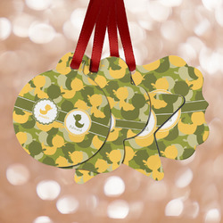 Rubber Duckie Camo Metal Ornaments - Double Sided w/ Multiple Names