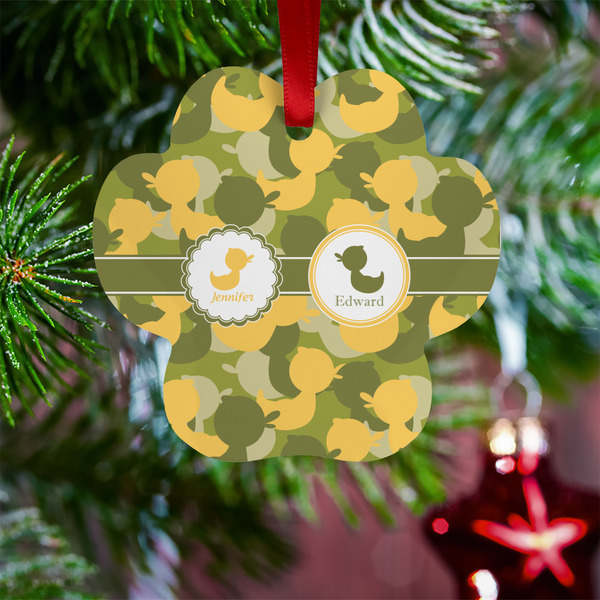 Rubber Duckie Camo Metal Paw Ornament - Lifestyle