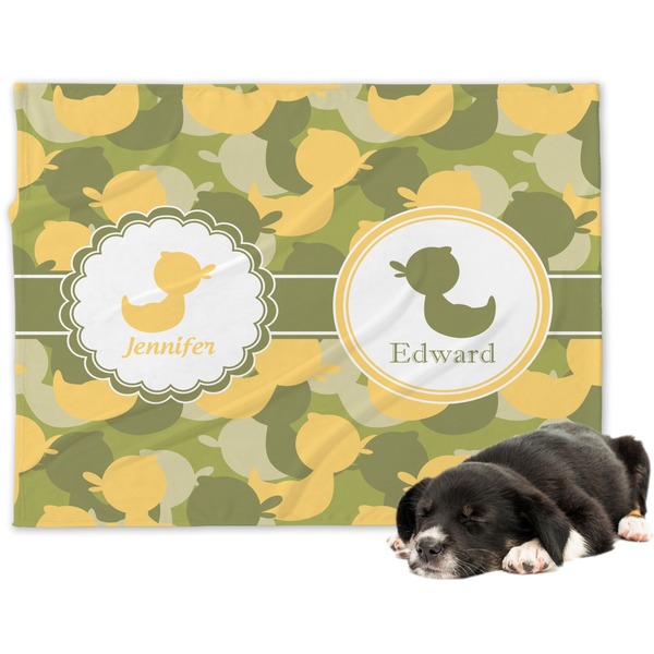 Custom Rubber Duckie Camo Dog Blanket - Large (Personalized)