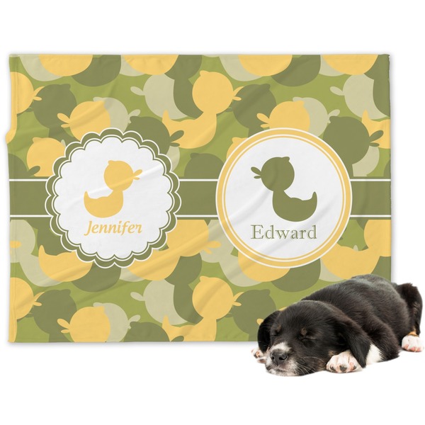 Custom Rubber Duckie Camo Dog Blanket (Personalized)