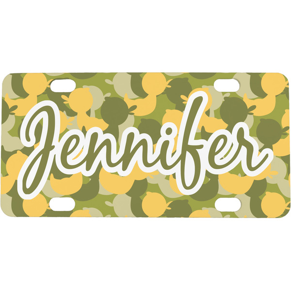Custom Rubber Duckie Camo Mini / Bicycle License Plate (4 Holes) (Personalized)