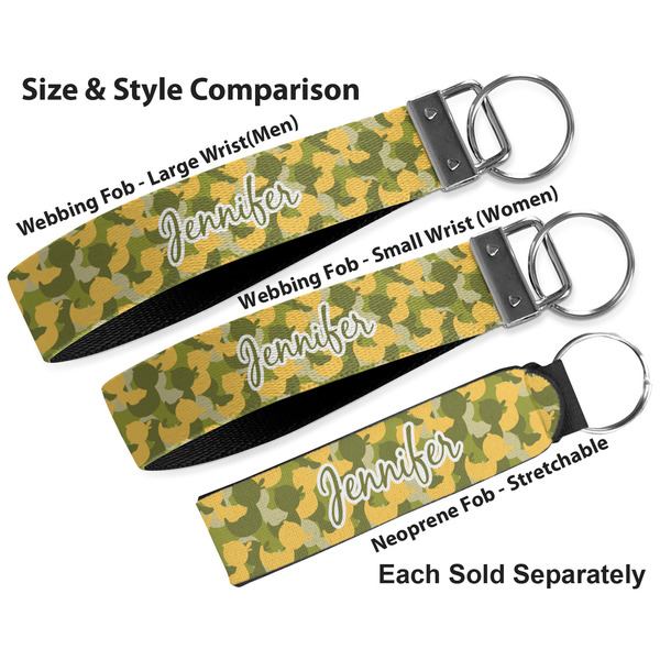 Rubber Duckie Camo Multiple Key Ring comparison sizes