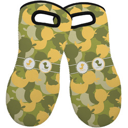 Rubber Duckie Camo Neoprene Oven Mitts - Set of 2 w/ Multiple Names