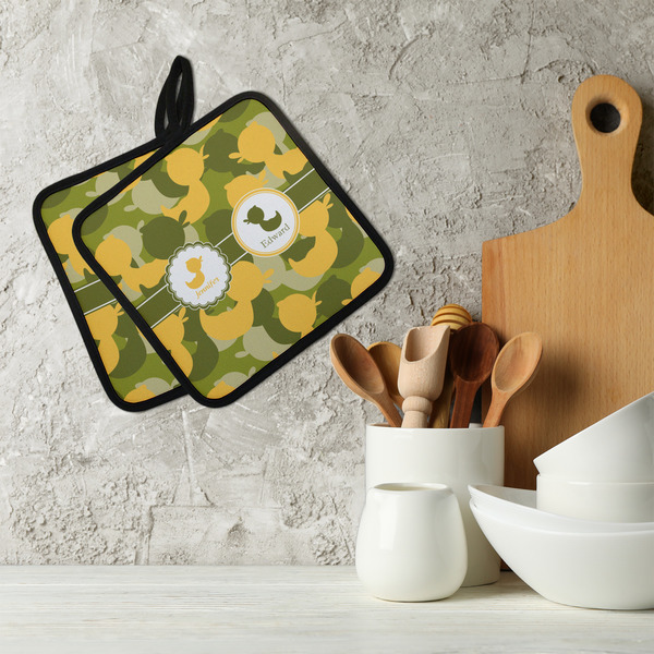 Rubber Duckie Camo Neoprene Pot Holder - Set of 2  LIFESTYLE