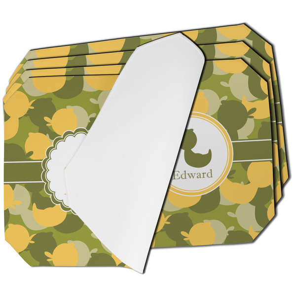 Custom Rubber Duckie Camo Dining Table Mat - Octagon - Set of 4 (Single-Sided) w/ Multiple Names