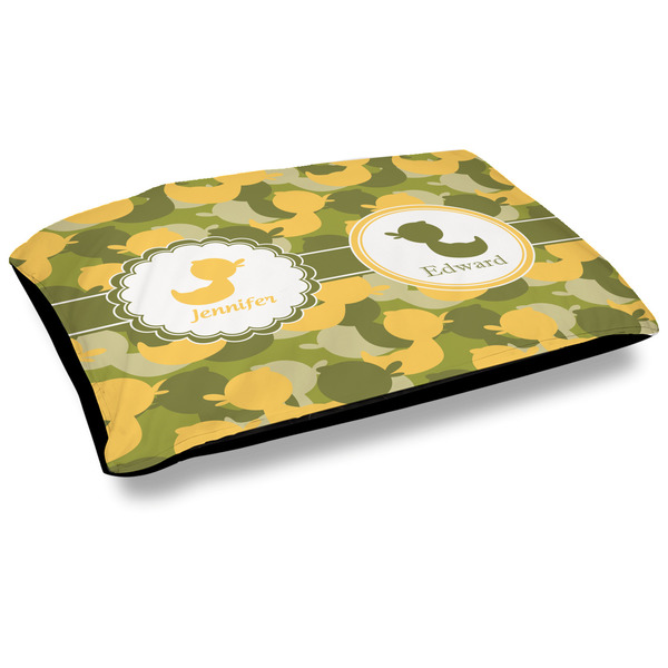 Custom Rubber Duckie Camo Outdoor Dog Bed - Large (Personalized)