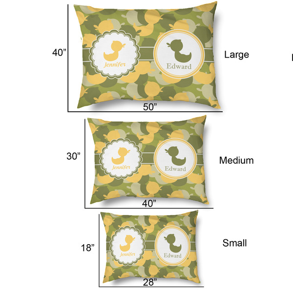 Rubber Duckie Camo Outdoor Dog Beds - SIZE CHART