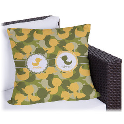 Rubber Duckie Camo Outdoor Pillow - 18" (Personalized)