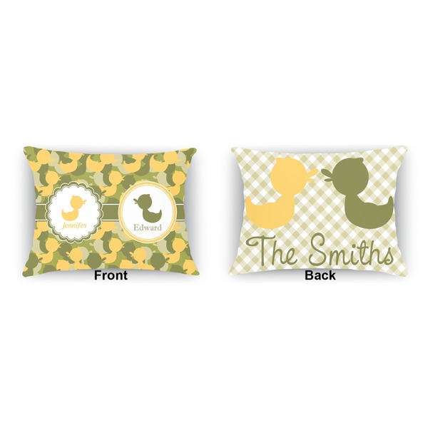 Rubber Duckie Camo  Outdoor Rectangular Throw Pillow (Front and Back)