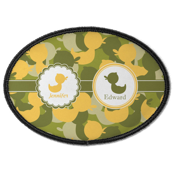 Custom Rubber Duckie Camo Iron On Oval Patch w/ Multiple Names