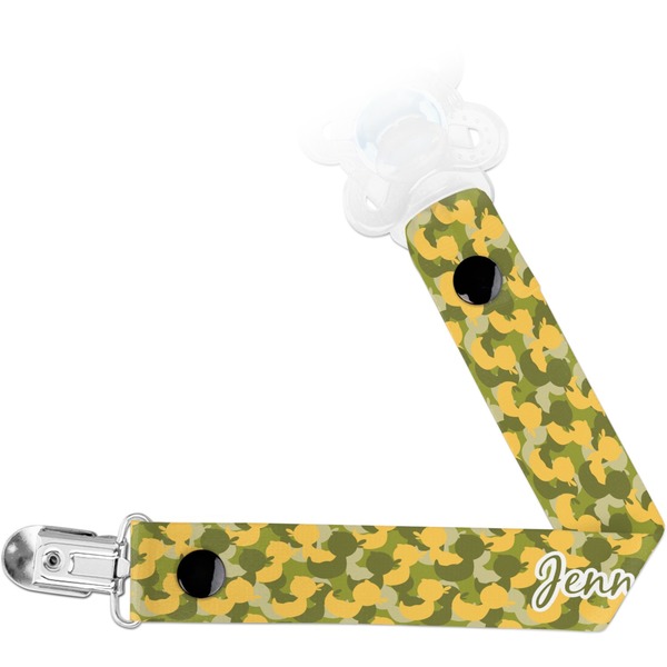Custom Rubber Duckie Camo Pacifier Clip (Personalized)
