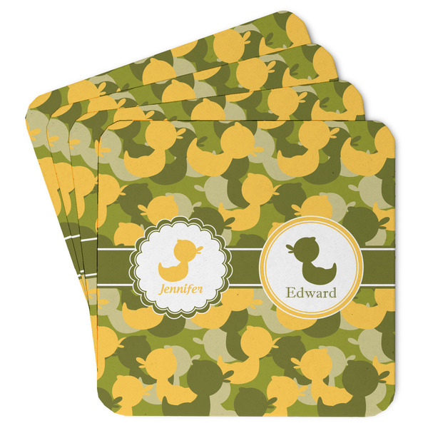 Custom Rubber Duckie Camo Paper Coasters w/ Multiple Names