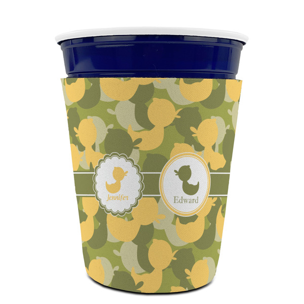 Rubber Duckie Camo Party Cup Sleeves - without bottom - FRONT (on cup)