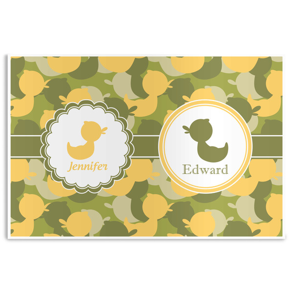 Custom Rubber Duckie Camo Disposable Paper Placemats (Personalized)