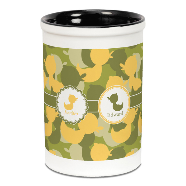 Rubber Duckie Camo Pencil Holder - Black