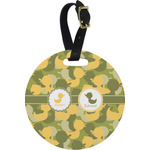 Rubber Duckie Camo Plastic Luggage Tag - Round (Personalized)