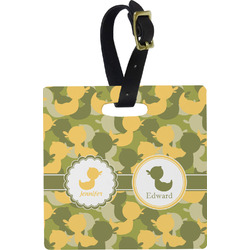 Rubber Duckie Camo Plastic Luggage Tag - Square w/ Multiple Names