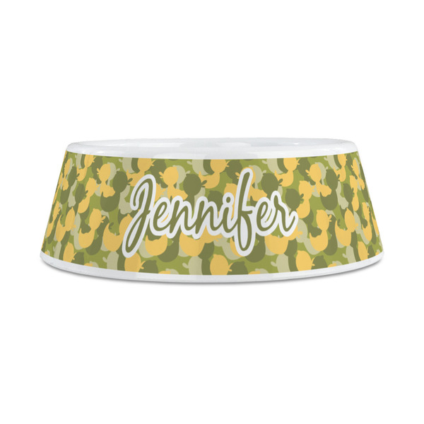 Rubber Duckie Camo Plastic Dog Bowls - Medium - FRONT