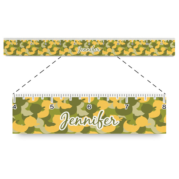 Custom Rubber Duckie Camo Plastic Ruler - 12" (Personalized)