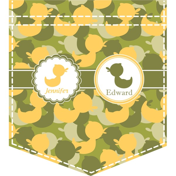Custom Rubber Duckie Camo Iron On Faux Pocket (Personalized)