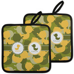 Rubber Duckie Camo Pot Holders - Set of 2 w/ Multiple Names