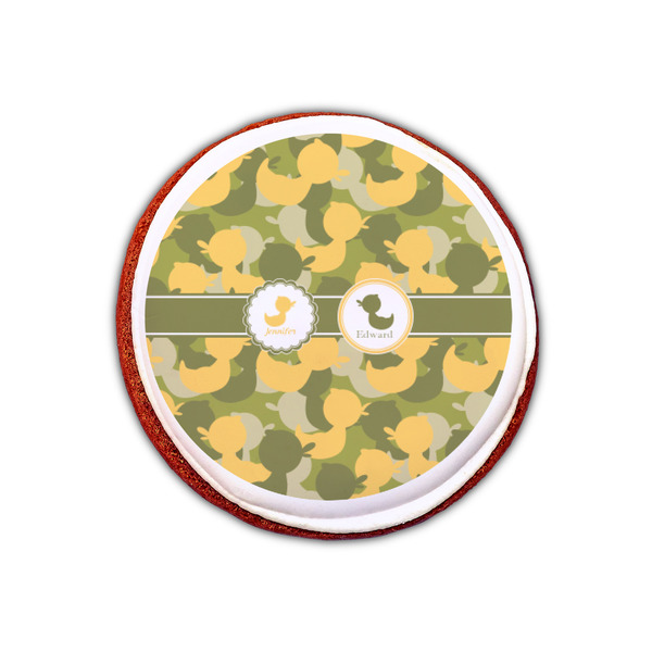 Rubber Duckie Camo Printed Icing Circle - XSmall - On Cookie