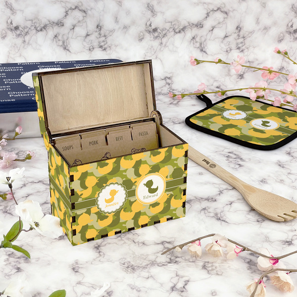 Rubber Duckie Camo Recipe Box - Full Color - In Context