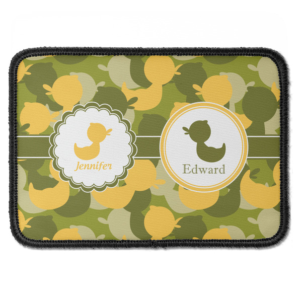 Custom Rubber Duckie Camo Iron On Rectangle Patch w/ Multiple Names