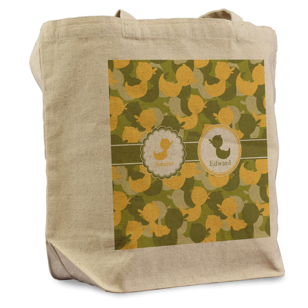 Custom Rubber Duckie Camo Reusable Cotton Grocery Bag (Personalized)