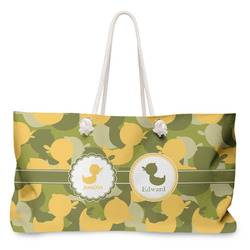 Rubber Duckie Camo Large Tote Bag with Rope Handles (Personalized)