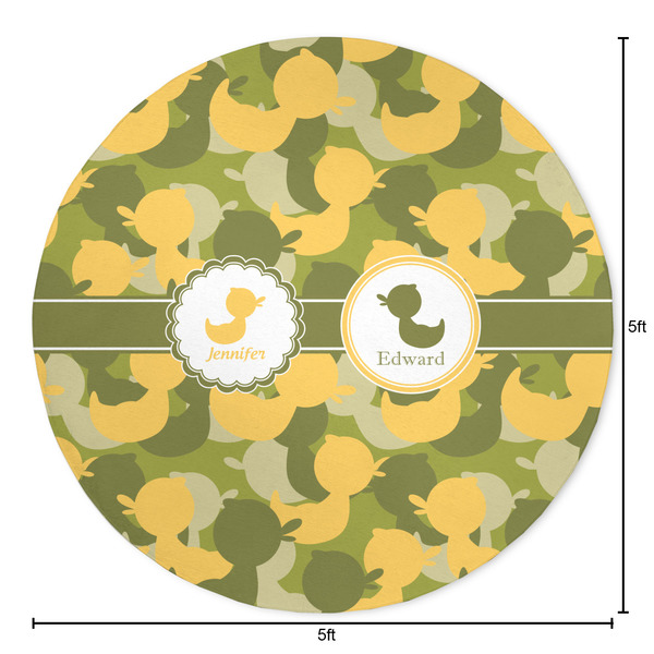 Rubber Duckie Camo Round Area Rug - Size