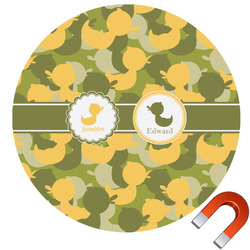 Rubber Duckie Camo Round Car Magnet - 6" (Personalized)