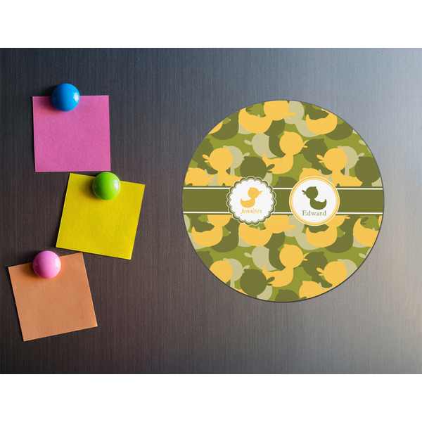 Rubber Duckie Camo Round Fridge Magnet - LIFESTYLE