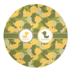 Rubber Duckie Camo 5' Round Indoor Area Rug (Personalized)