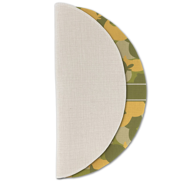 Rubber Duckie Camo Round Linen Placemats - HALF FOLDED (single sided)
