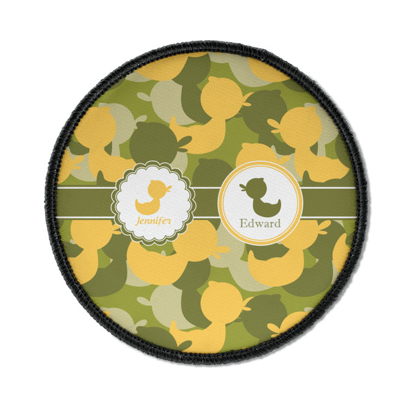 Custom Rubber Duckie Camo Iron On Round Patch w/ Multiple Names