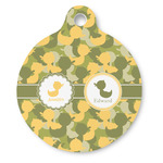 Rubber Duckie Camo Round Pet ID Tag (Personalized)