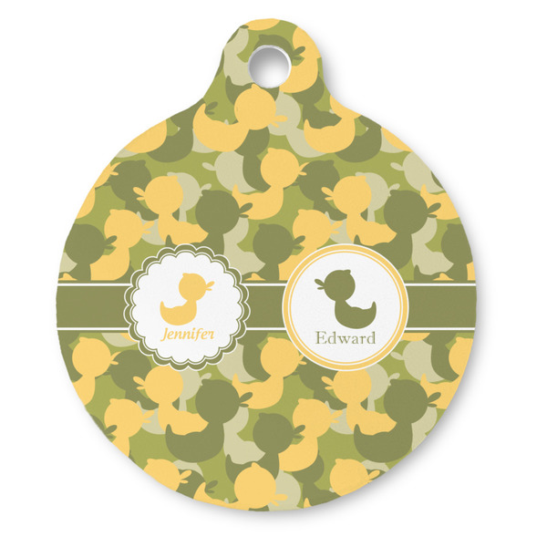 Custom Rubber Duckie Camo Round Pet ID Tag (Personalized)