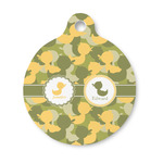 Rubber Duckie Camo Round Pet ID Tag - Small (Personalized)