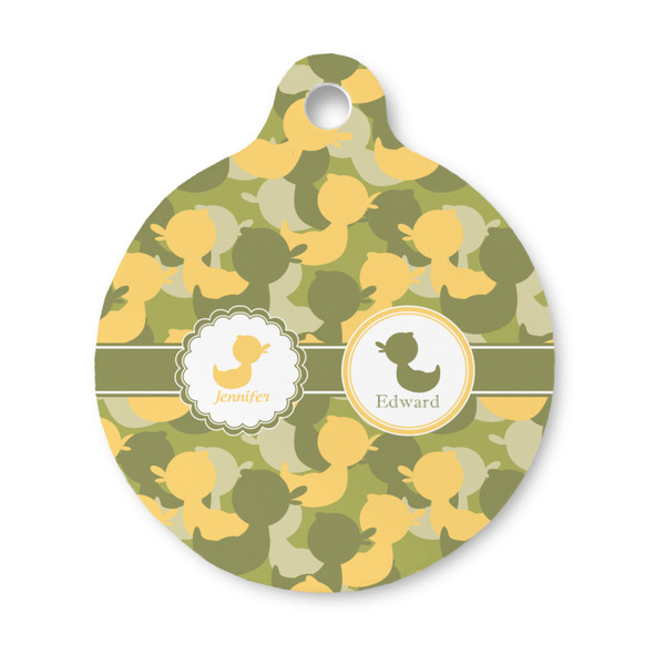 Custom Rubber Duckie Camo Round Pet ID Tag - Small (Personalized)