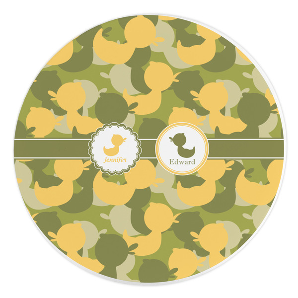 Custom Rubber Duckie Camo Round Stone Trivet (Personalized)