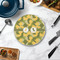 Rubber Duckie Camo Round Stone Trivet - In Context View